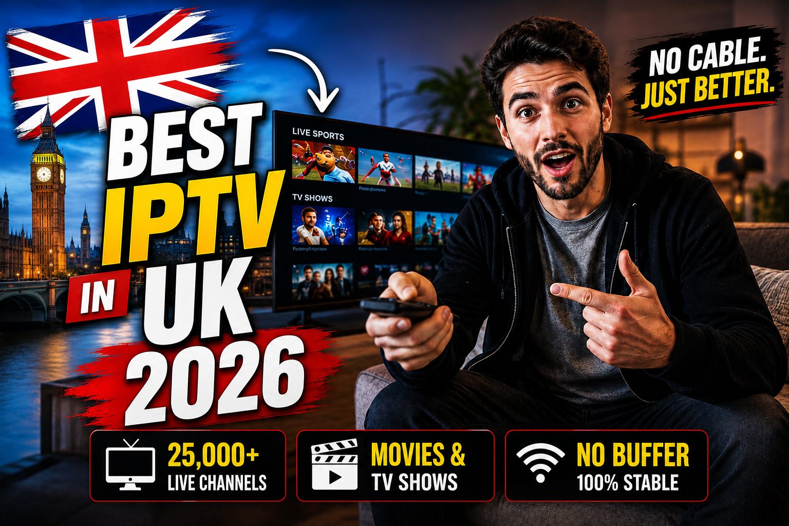 Best IPTV for Streaming UK 2026: Stable Streams, Fair Price, No Lock-In - best IPTV UK 2026, Sky Sports and Premier League live, films and 4K streaming on Firestick, Roku and Smart TV